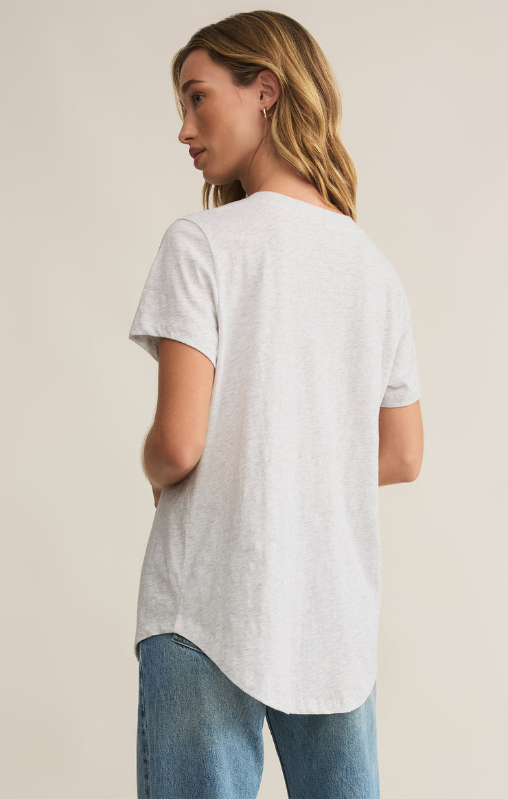 Tops Asher V-Neck Tee Light Heather Grey