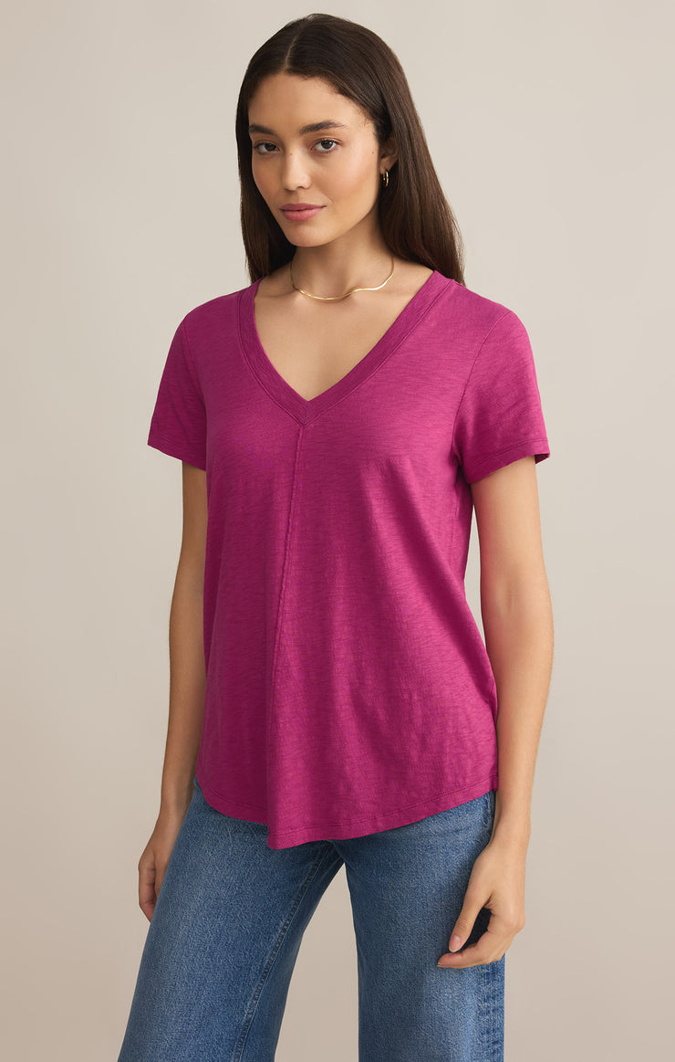 Tops Asher V-Neck Tee Magenta