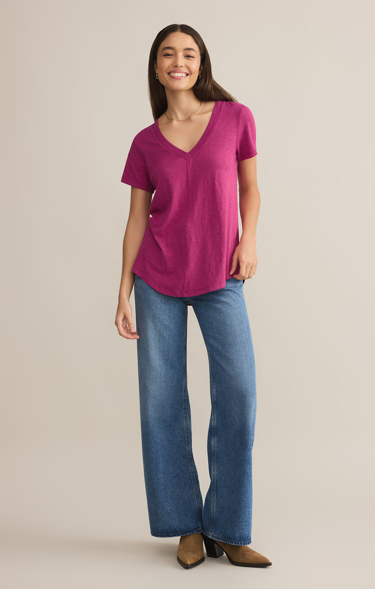 Tops Asher V-Neck Tee Magenta