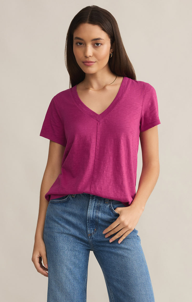 Tops Asher V-Neck Tee Magenta