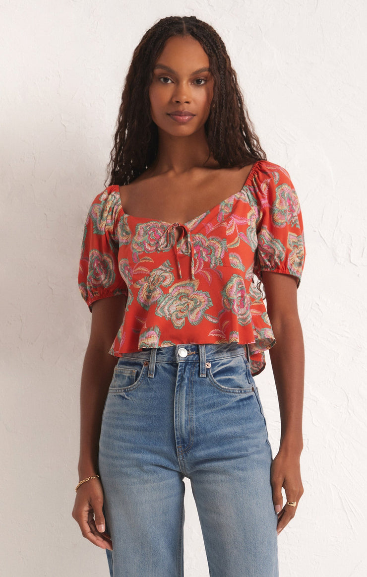 Tops Renelle Tango Floral Top Tango