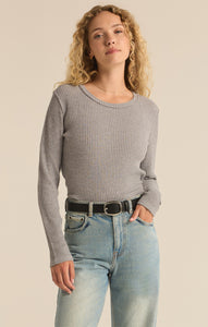 TopsArlet Thermal Long Sleeve Top Classic Heather Grey