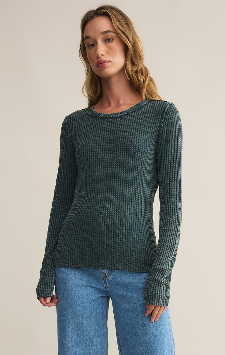 Tops Arlet Thermal Long Sleeve Top Cyprus Green