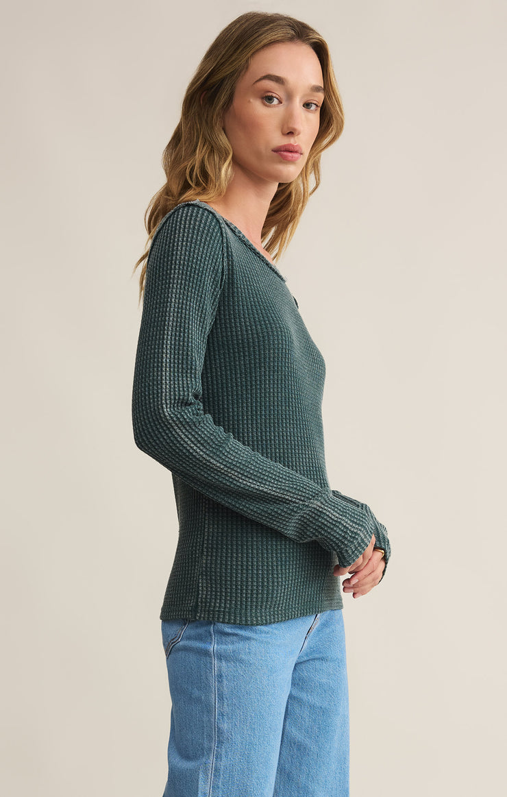 Tops Arlet Thermal Long Sleeve Top Cyprus Green