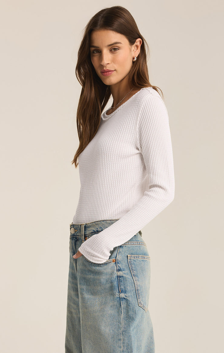 Tops Arlet Thermal Long Sleeve Top White