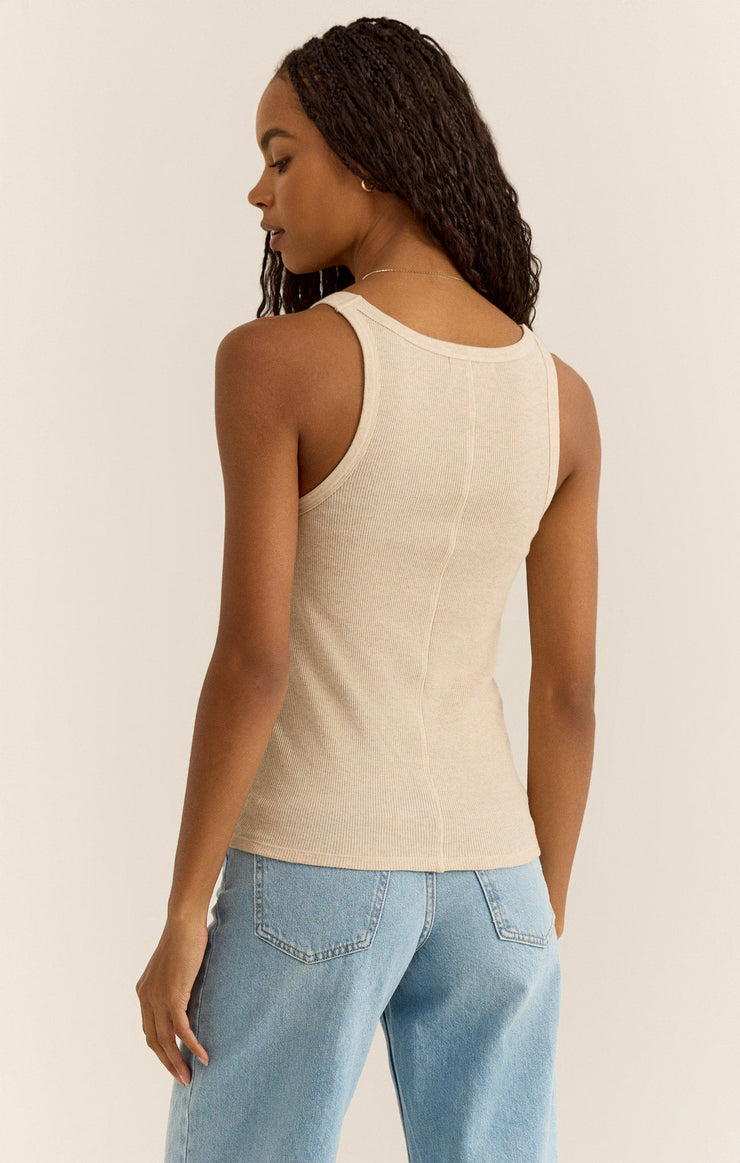 Tops Torren Rib Tank Light Oatmeal Heather