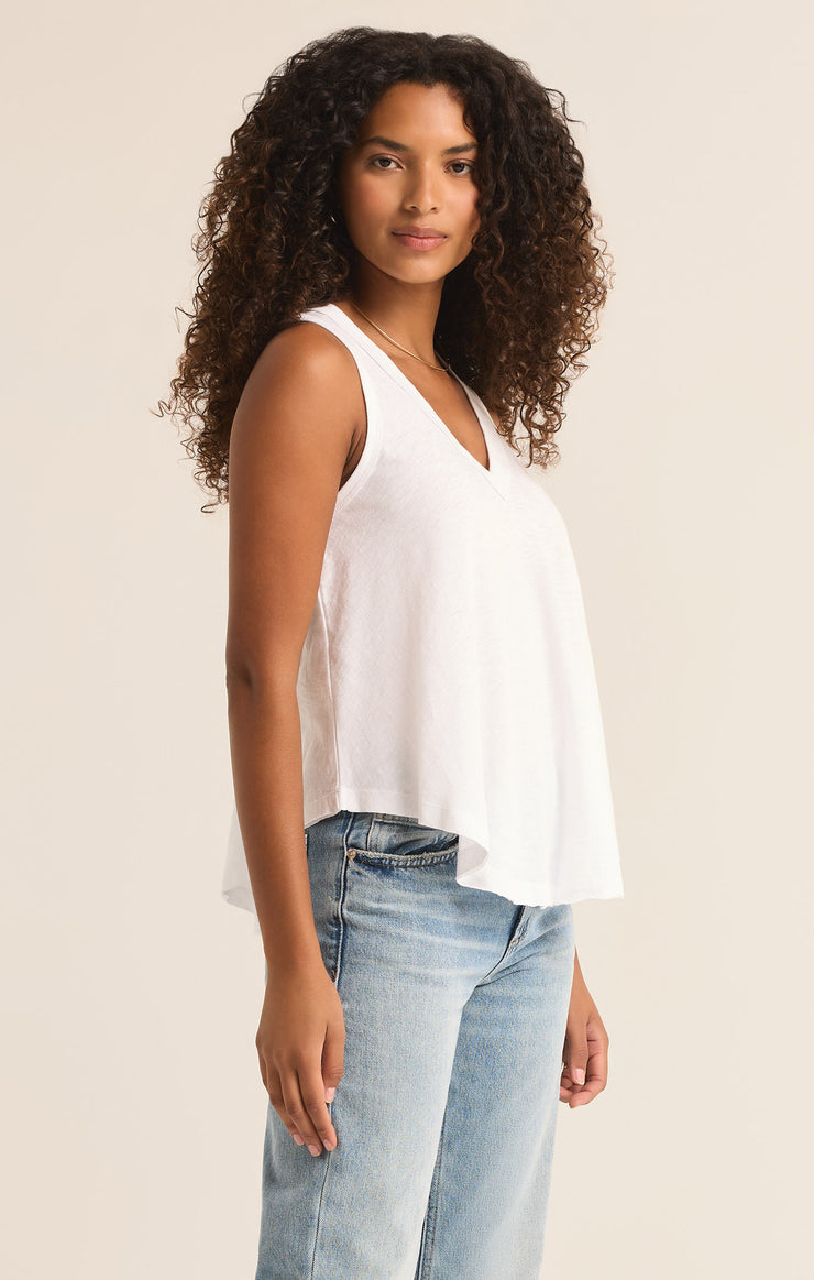 Tops Bayview V-Neck Tank White