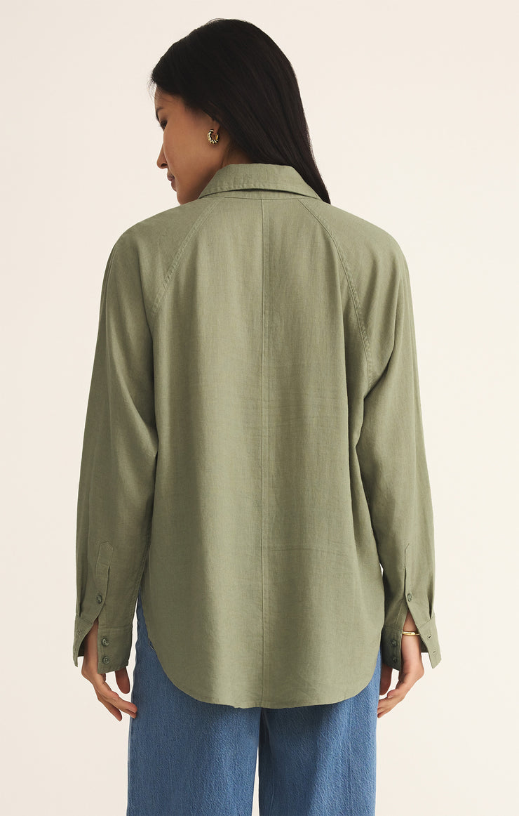 Tops Perfect Linen Top Avocado