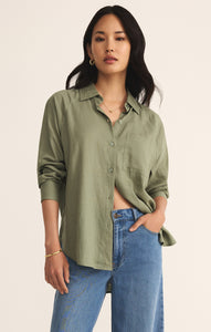 TopsPerfect Linen Top Avocado