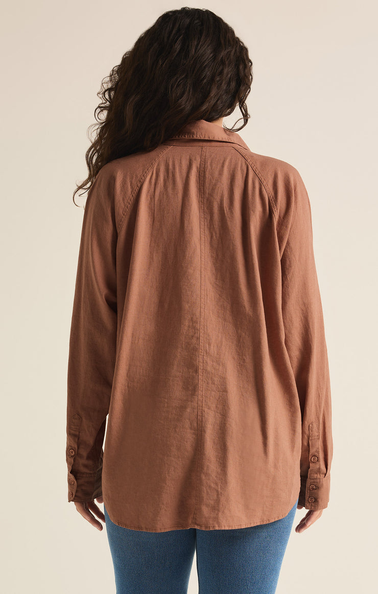 Tops Perfect Linen Top Mocha Mousse