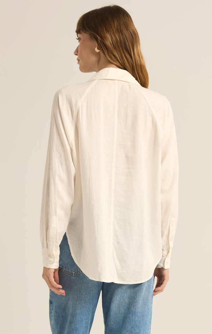 Tops Perfect Linen Top White