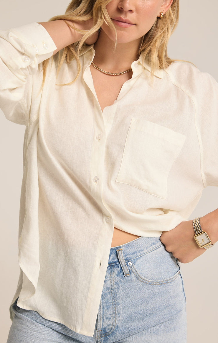 Tops Perfect Linen Top White