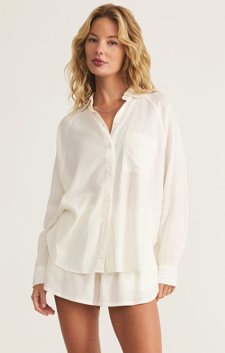 Tops Perfect Linen Top White