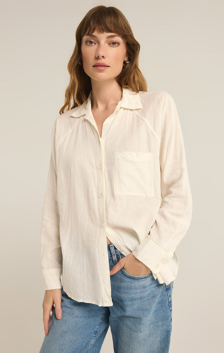 Tops Perfect Linen Top White