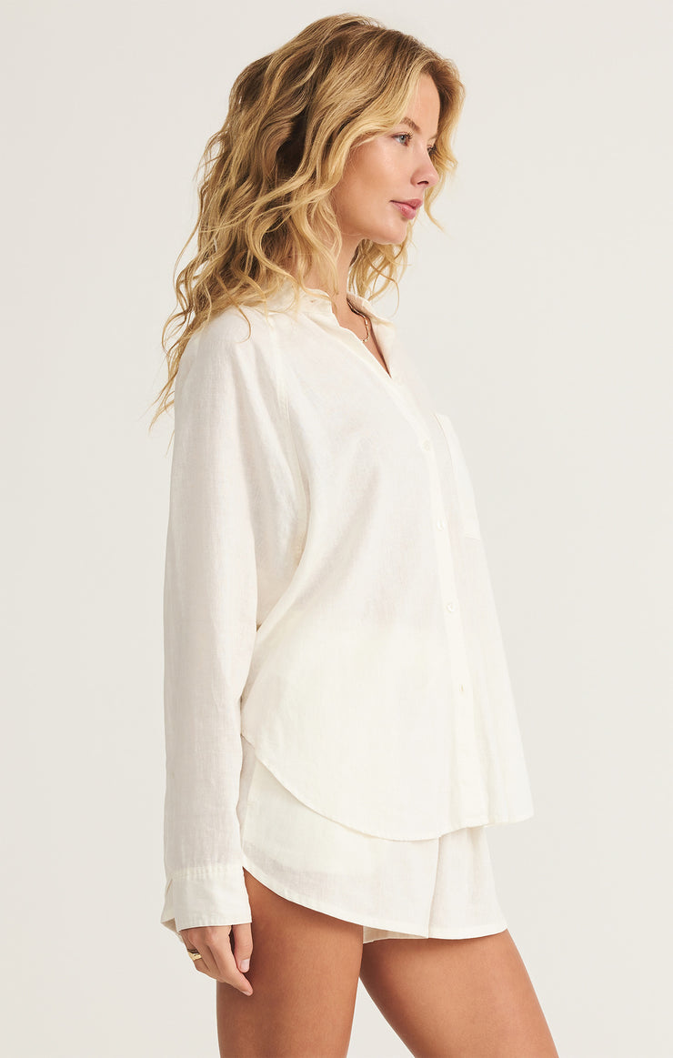 Tops Perfect Linen Top White