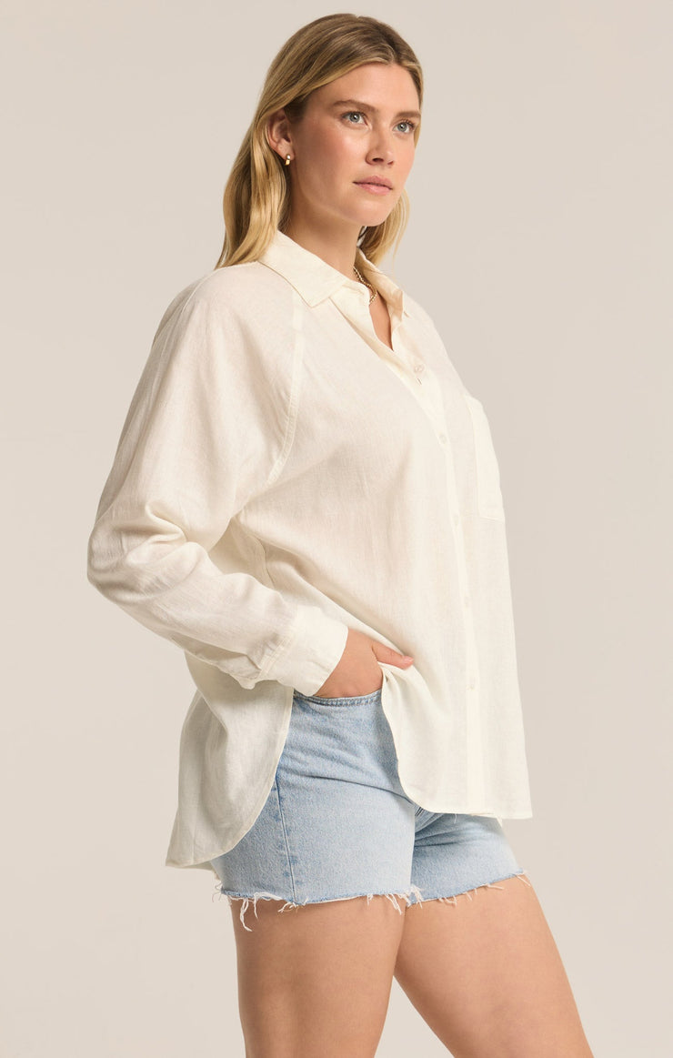 Tops Perfect Linen Top White