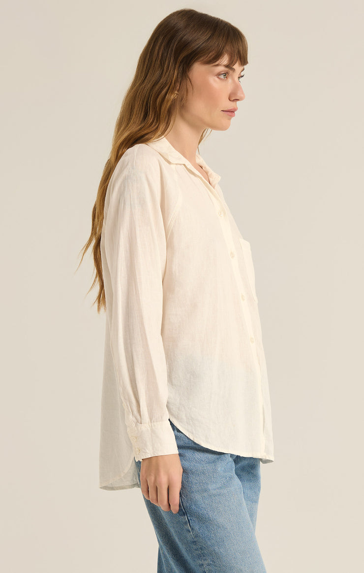 Tops Perfect Linen Top White