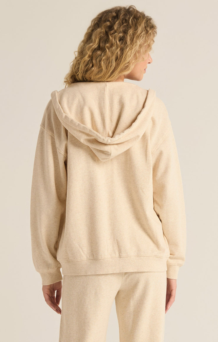 Jackets Academy French Terry Zip Up Hoodie Oatmeal Heather