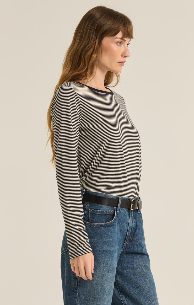 Tops Sailor Long Sleeve Stripe Top Black