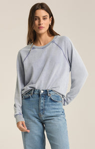 TopsSaldana Knit Denim Top Washed Indigo