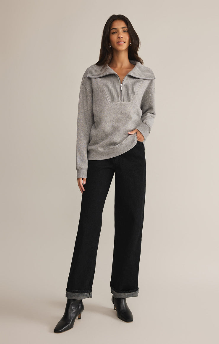 Tops Sonata Fleece Half Zip Sweatshirt Classic Heather Grey