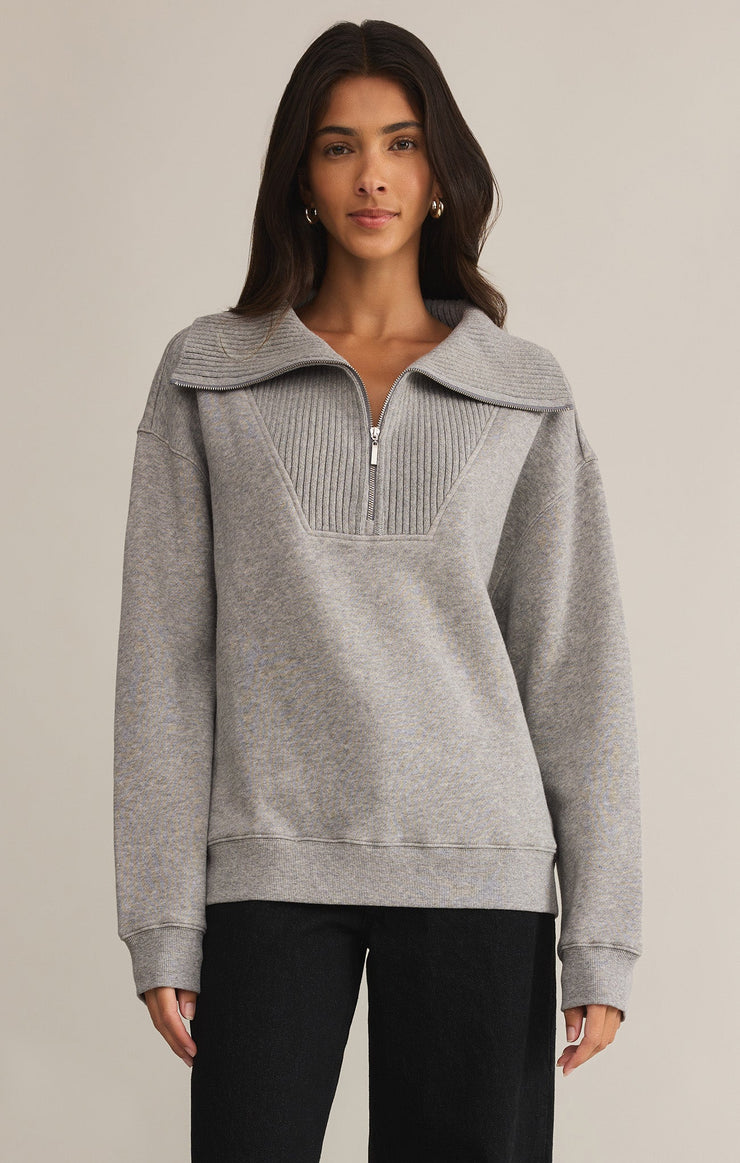 Tops Sonata Fleece Half Zip Sweatshirt Classic Heather Grey