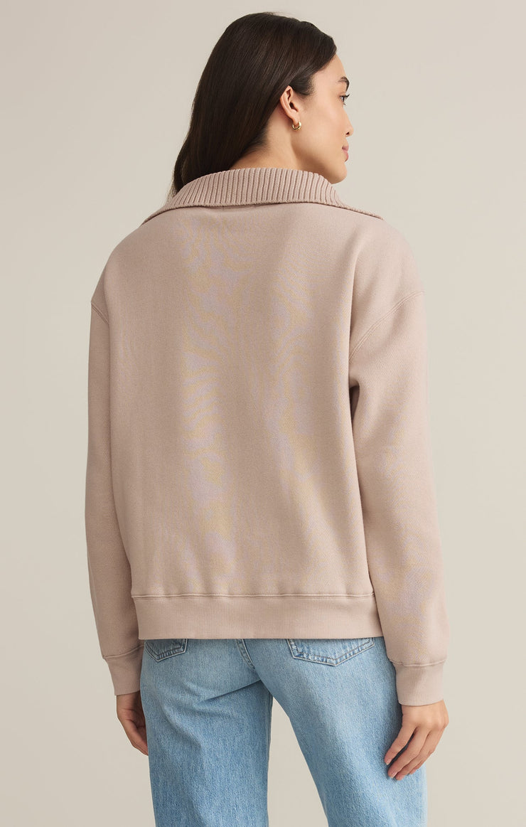 Tops Sonata Fleece Half Zip Sweatshirt Parchment