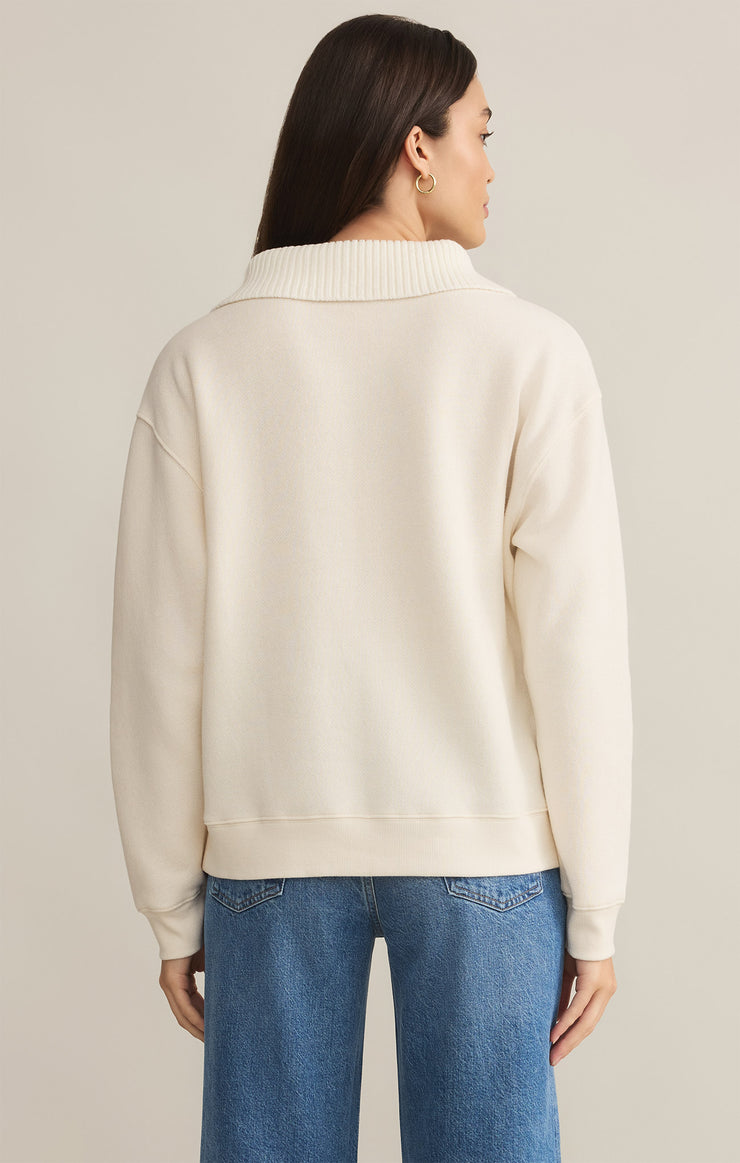 Tops Sonata Fleece Half Zip Sweatshirt Sea Salt