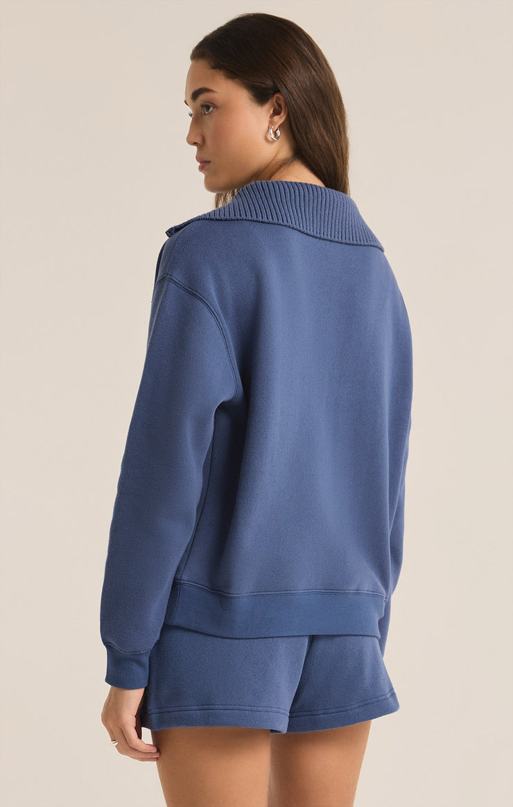 Tops Sonata Fleece Half Zip Sweatshirt True Navy