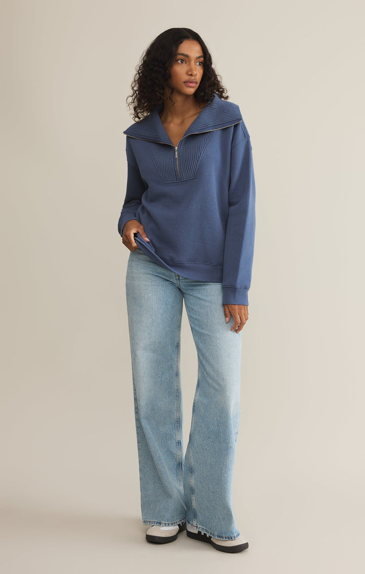 Tops Sonata Fleece Half Zip Sweatshirt True Navy