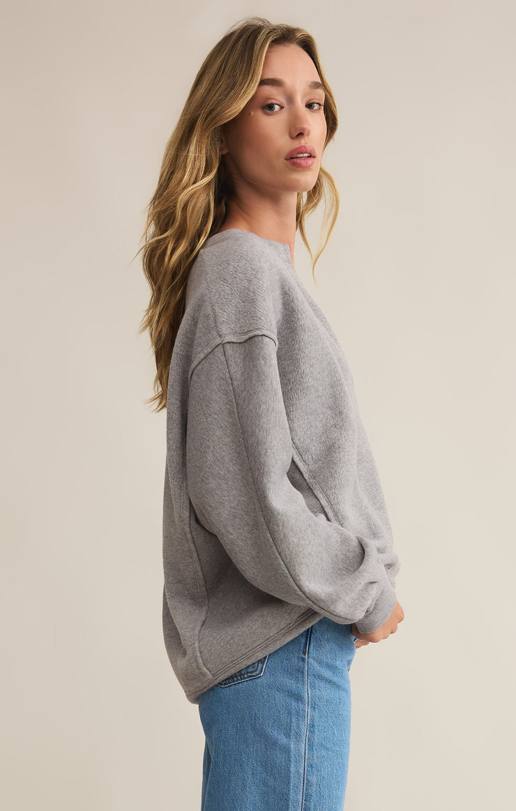 Tops Out Of Towner Sweatshirt Classic Heather Grey