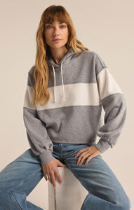 TopsLanding Color Block Hoodie Classic Heather Grey