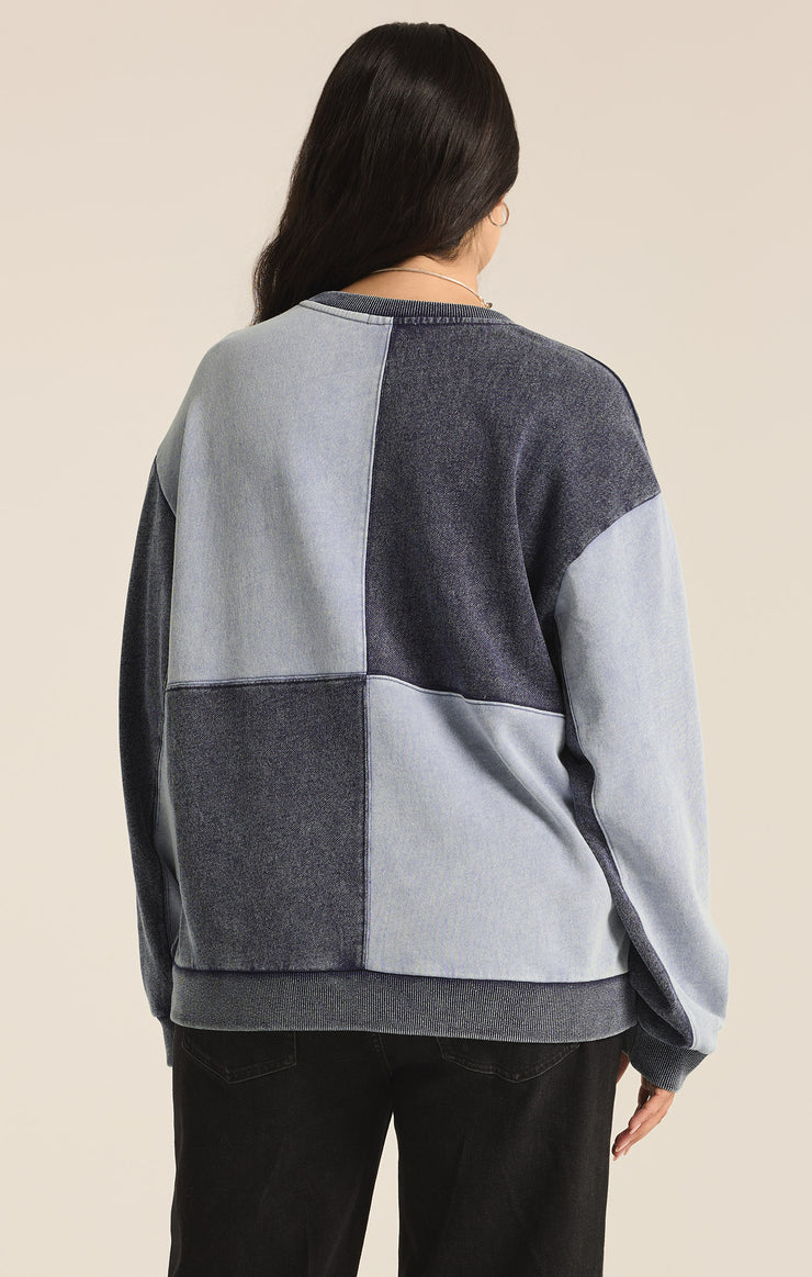 Tops Fair & Square Denim Sweatshirt Washed Indigo