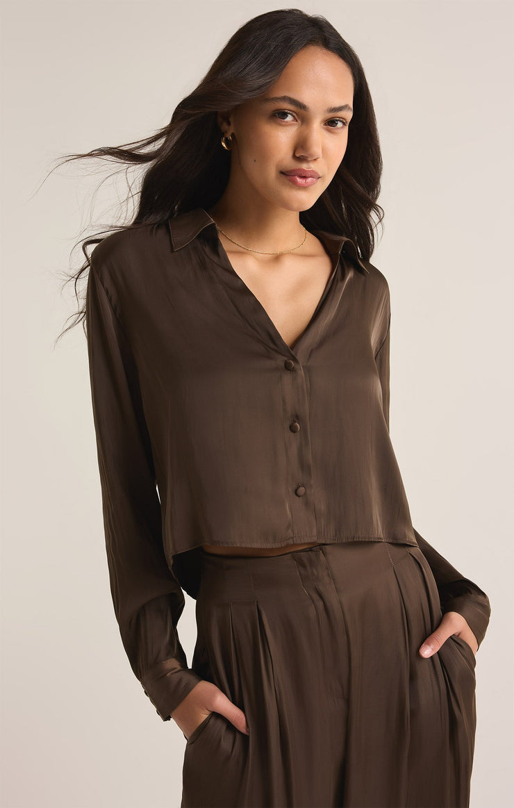 Tops Sante Luxe Sheen Top Dark Chocolate