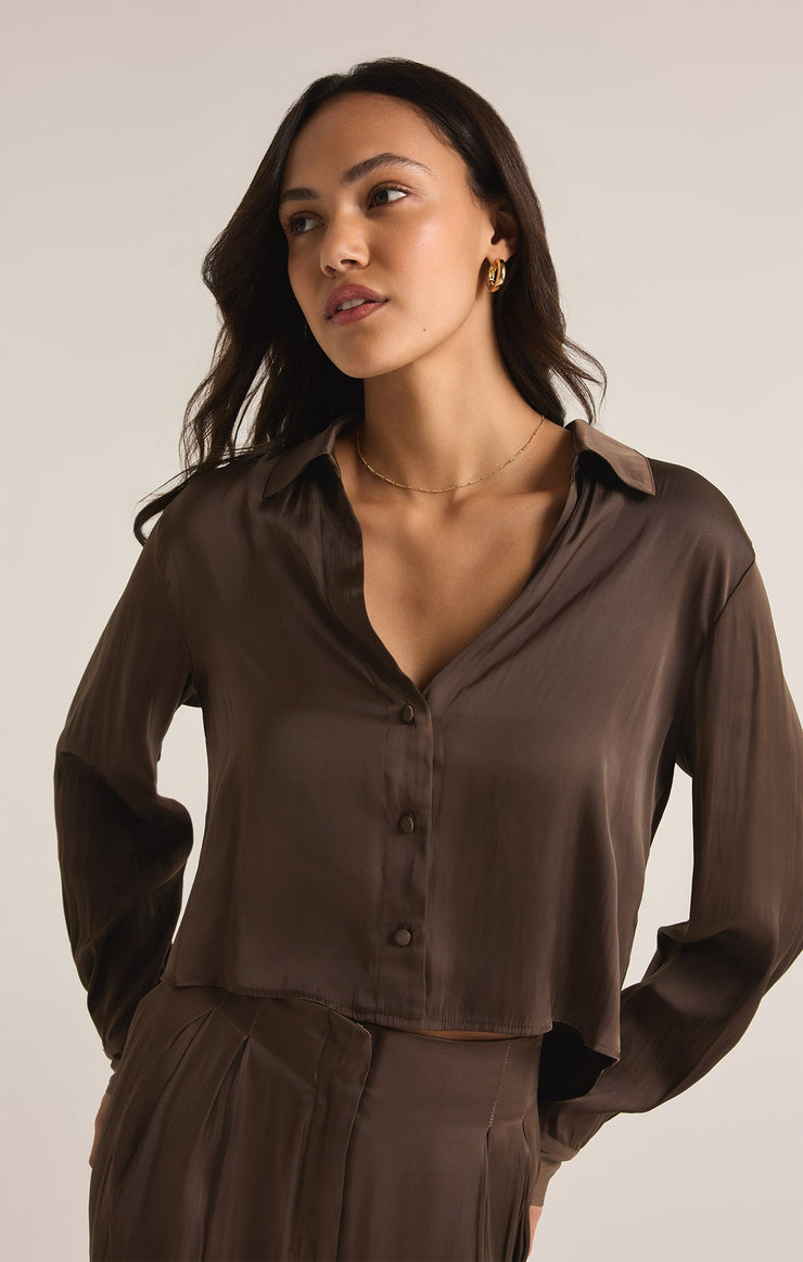 Tops Sante Luxe Sheen Top Dark Chocolate