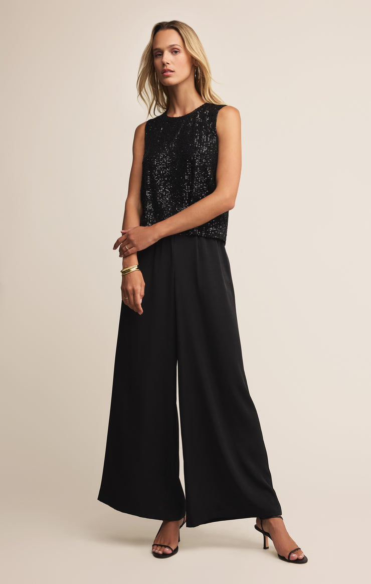 Tops Sloane Sequin Tank Black