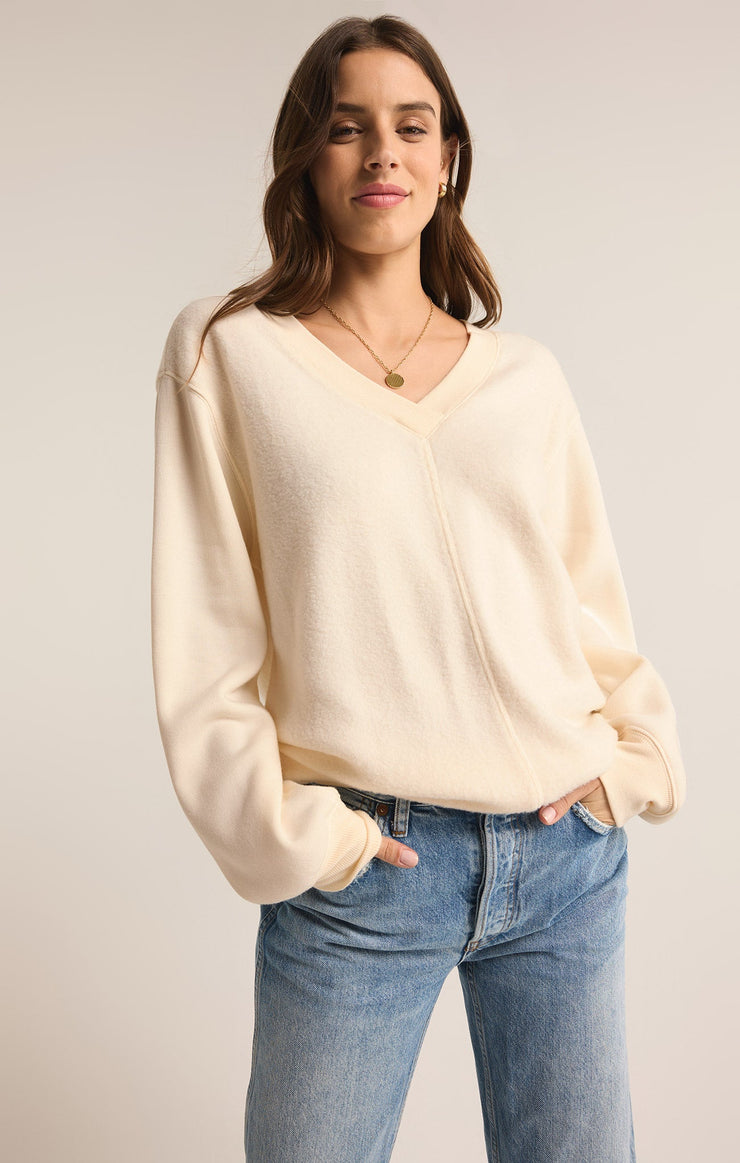 Tops Off the Clock Cozy V-Neck Sweatshirt Off the Clock Cozy V-Neck Sweatshirt