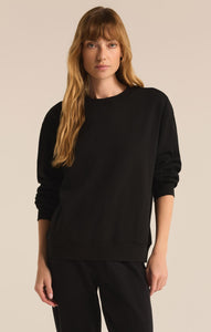 TopsClassic Boyfriend Fleece Sweatshirt Black