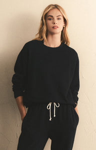 TopsClassic Boyfriend Fleece Sweatshirt Black