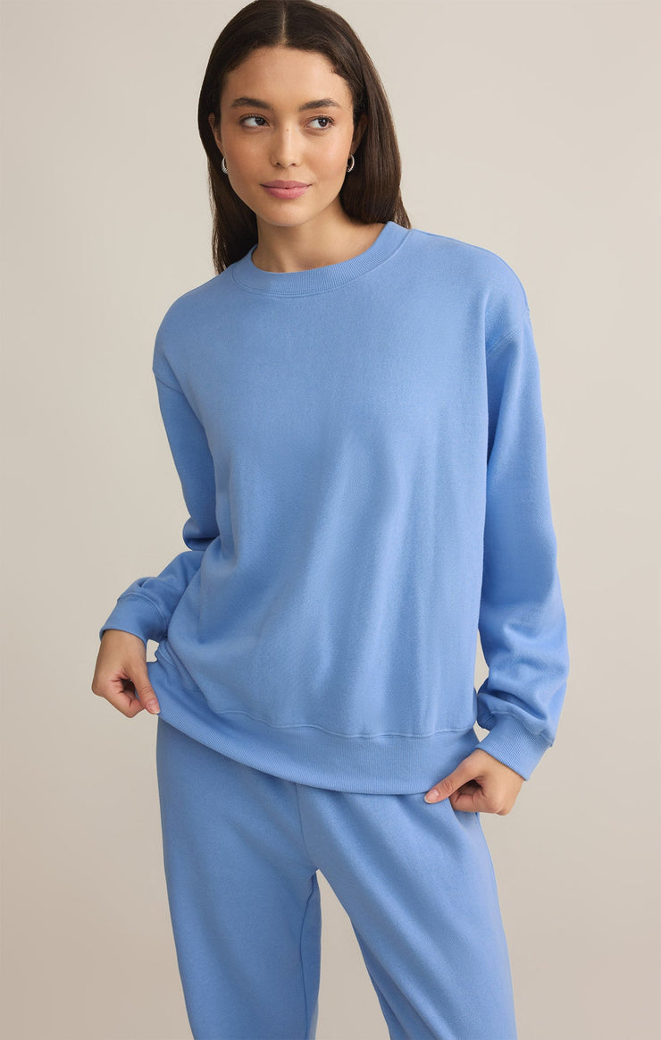 Tops Classic Boyfriend Fleece Sweatshirt Blue River