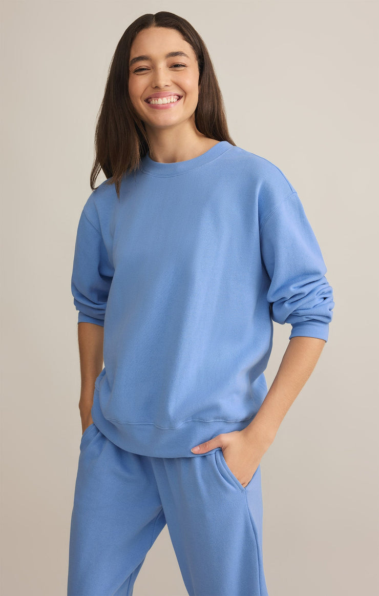 Tops Classic Boyfriend Fleece Sweatshirt Blue River