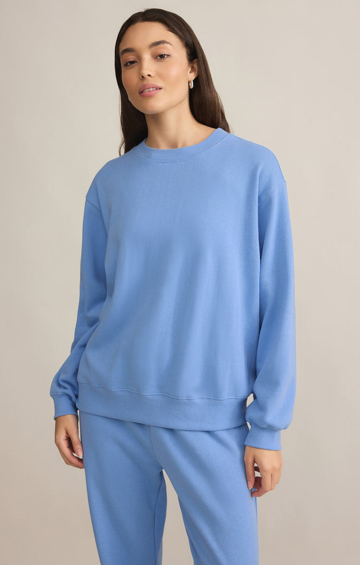 Tops Classic Boyfriend Fleece Sweatshirt Blue River