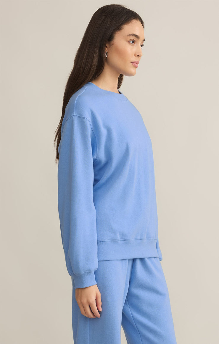 Tops Classic Boyfriend Fleece Sweatshirt Blue River