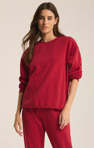 TopsClassic Boyfriend Fleece Sweatshirt Haute Red