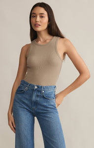 TopsHadley Rib Tank Pebble Moon