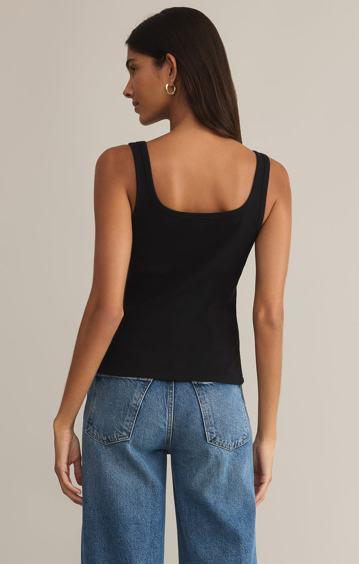 Tops Danya Rib Tank Black