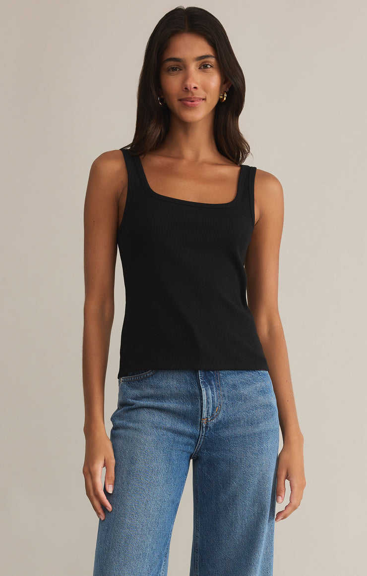 Tops Danya Rib Tank Black