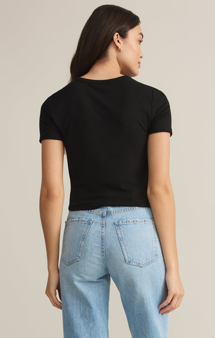 Tops Second Skin Cropped Tee Black