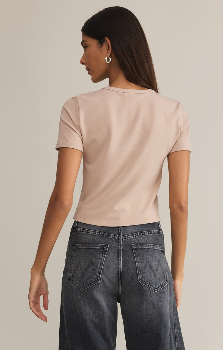 Tops Second Skin Cropped Tee Parchment