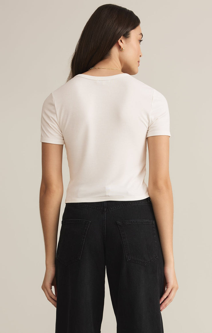 Tops Second Skin Cropped Tee White